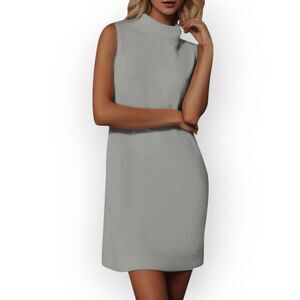 VTG YVES COSSETTE DEPECHE MODE Blue Sleeveless Sheath Mini Dress Mandarin Collar